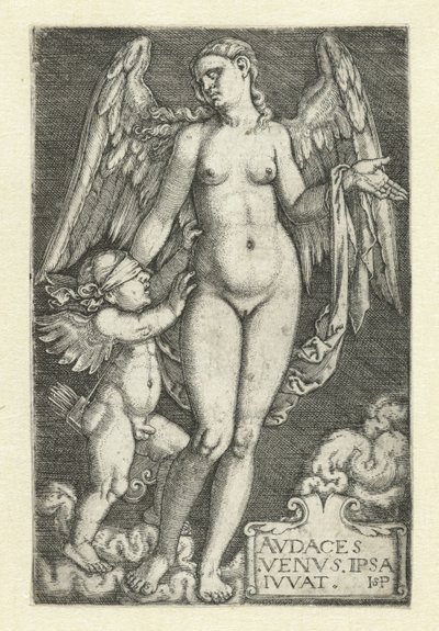 Venuše a Amor Avdaces Venvs ipsa ivvat (název na objektu) od Hans Sebald Beham