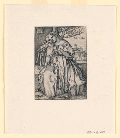 Panna a dítě s papouškem od Hans Sebald Beham