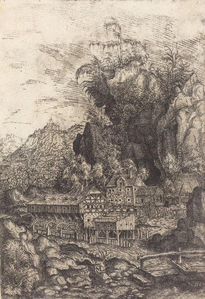 Krajina s vodním mlýnem, 1553. od Hans Sebald Lautensack