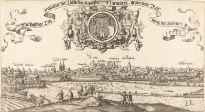 Pohled na Norimberk od východu [střední řez], 1552. od Hans Sebald Lautensack