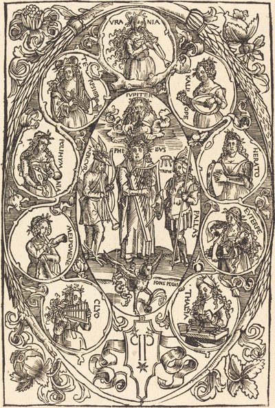 Apollo a múzy od Hans Süss von Kulmbach