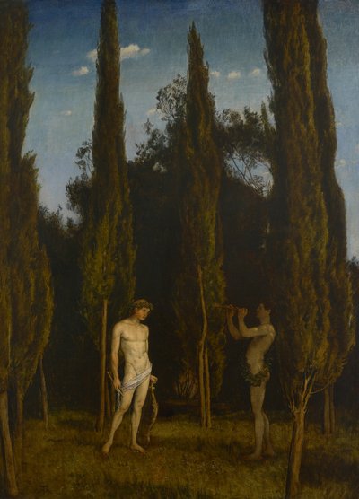 Apollo a Marsyas od Hans Thoma