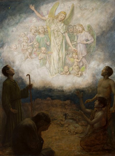 Zjevení anděla pastýřům od Hans Thoma