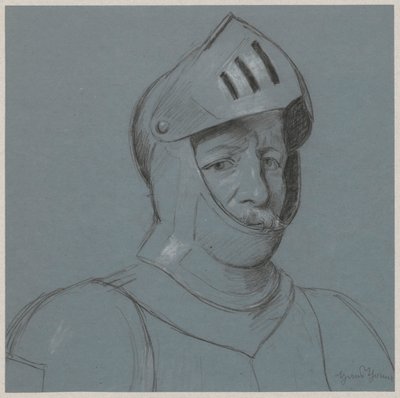 Busta rytíře v brnění od Hans Thoma