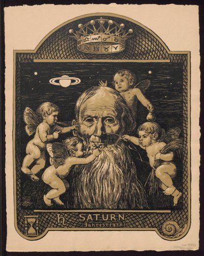 „Saturn, vládce roku“. Saturn jako vládce roku. Návrhy pro „Věčný obrazový kalendář“, část II (Věčný obrazový kalendář) od Hans Thoma