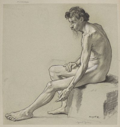 Studie mužského aktu od Hans Thoma