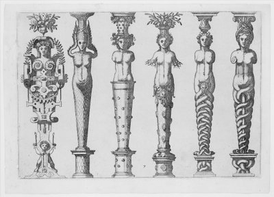 Caryatids ... nebo Atlantids Multiformium ..., ca. 1565 od Hans Vredeman de Vries