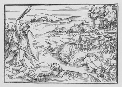 David Smiteth Hadadezer a Syřané, 2 Samuel VIII, 3 od Hans after Holbein the Younger