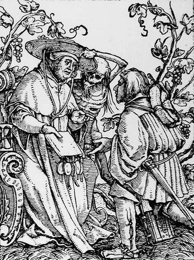 Smrt a kardinál, z Tanec smrti, vyrytý Hansem Lutzelburgerem, kolem roku 1538 od Hans after Holbein the Younger
