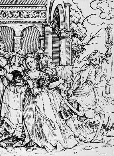 Smrt a dvořan, z Tanec smrti, vyrytý Hansem Lutzelburgerem, kolem roku 1538 od Hans after Holbein the Younger