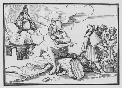Bůh odpovídá Jobovi z vichru, Job XXXVIII, 1, 2 od Hans after Holbein the Younger