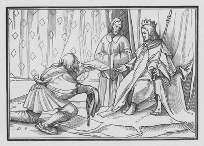 Hiram Sendeth blahopřeje Solomonovi, 1. králi V, 1 od Hans after Holbein the Younger