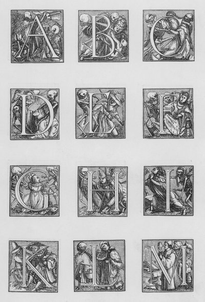 Holbeinsova abeceda od Hans after Holbein the Younger