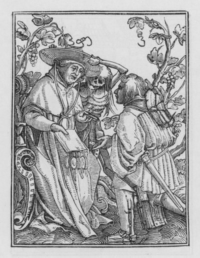 Holbeinův tanec smrti: Kardinál od Hans after Holbein the Younger