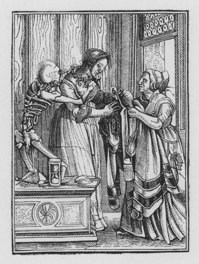 Holbeinův tanec smrti: Hraběnka od Hans after Holbein the Younger