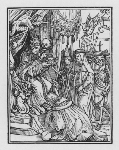 Holbeinův tanec smrti: Papež od Hans after Holbein the Younger