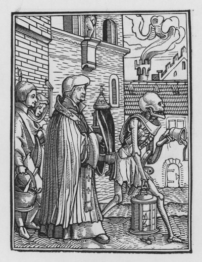 Holbeinův tanec smrti: Kněz od Hans after Holbein the Younger