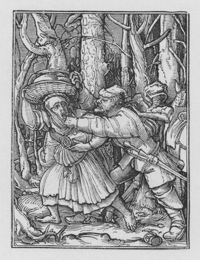 Holbeinův tanec smrti: Loupežník od Hans after Holbein the Younger