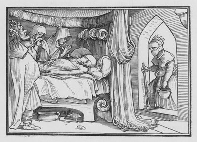 Jeroboam posílá svou manželku v přestrojení, aby se zeptala proroka Ahijaha, 1. králi XIV, 12. od Hans after Holbein the Younger