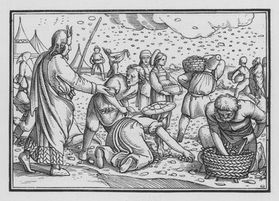 Izraelité reptají pro nedostatek chleba, Exodus XVI, 4 od Hans after Holbein the Younger