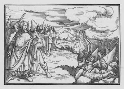 Povstání Koraha, Dátana a Abirama, Čísla XVI, 33 od Hans after Holbein the Younger