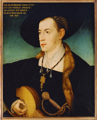 Matthaeus Schwarz, bankéř, společník augsburské bankéřské rodiny Fuggerů, finančníků císaře Karla V. ... od Hans or Johan Maler