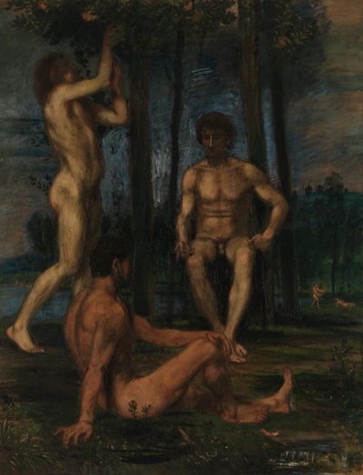 Tři mladíci pod pomerančovníky od Hans von Marées