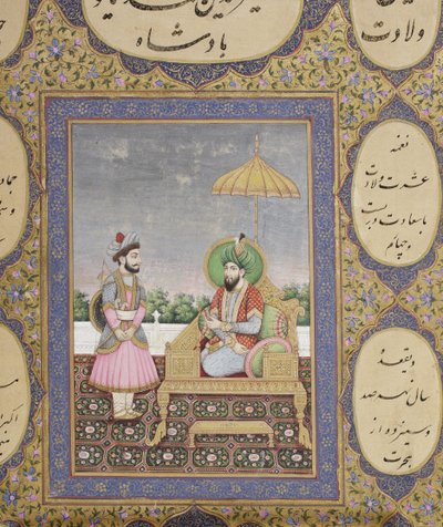 Album mughalské dynastické genealogie, 1855 (neprůhledné wc a zlato na papíře) od Haqim Ahasan Ullah Khan