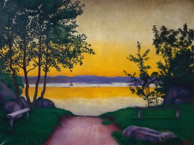Večerní atmosféra, Viksfjorden od Harald Oscar Sohlberg