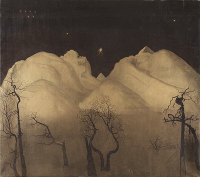 Zimní noc na horách. studie, 1902-2 od Harald Oscar Sohlberg