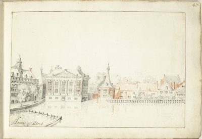 Pohled na budovy na Hofvijver, Haag od Harmen ter Borch (signed by artist)