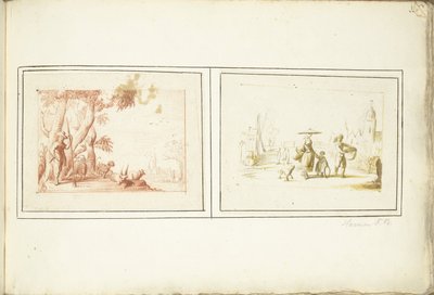 Pastýř se svým dobytkem a pouliční scéna od Harmen ter Borch (signed by artist)