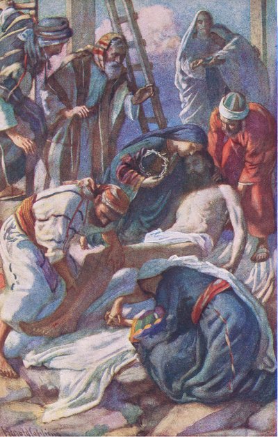 U kříže, ilustrace z Harold Copping Pictures: The Crown Series, c.1920 od Harold Copping