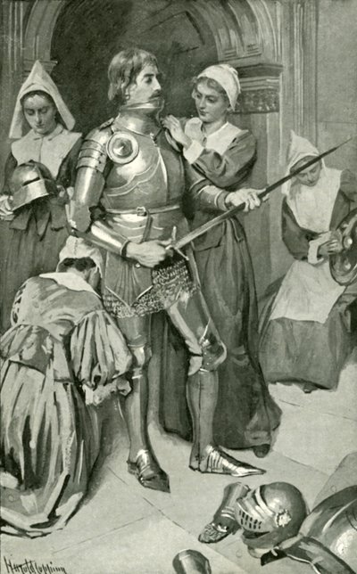 Christian oblečený v brnění od Harold Copping