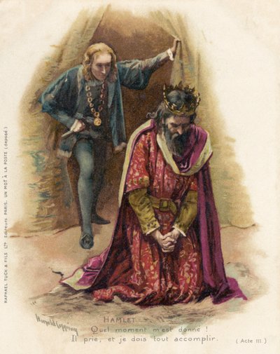 Hamlet se postaví vinnému Claudiusovi od Harold Copping