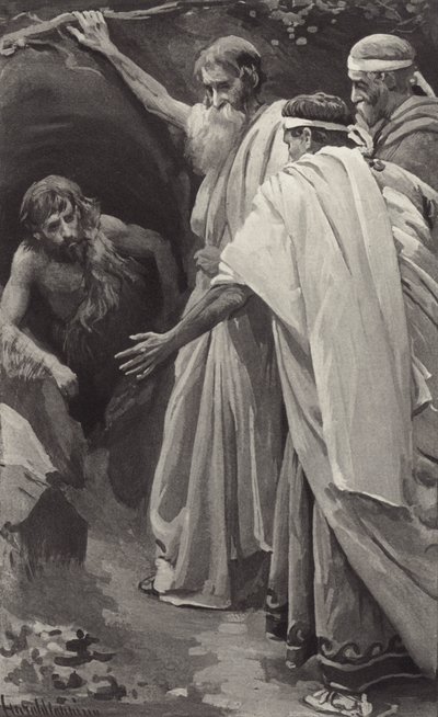Nyní ho vážně prosí, se slzami prosí, aby se vrátil a zachránil to město od Harold Copping