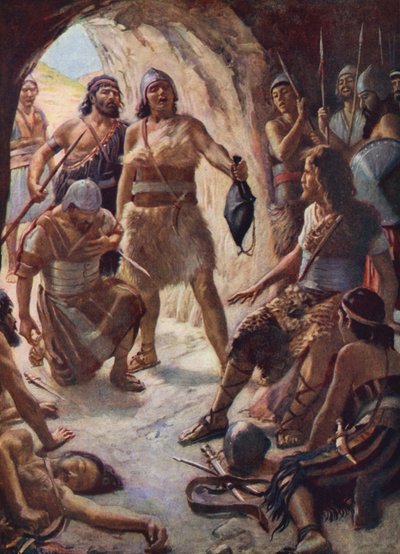 Starý zákon: Davidovi tři mocní muži (barevná litografie) od Harold Copping
