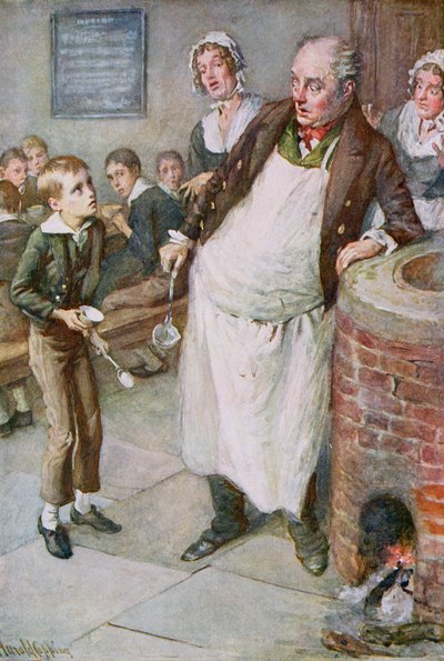 Oliver žádá více, ilustrace pro 