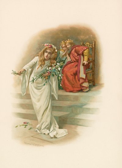 Ofélie, šílená od Harold Copping