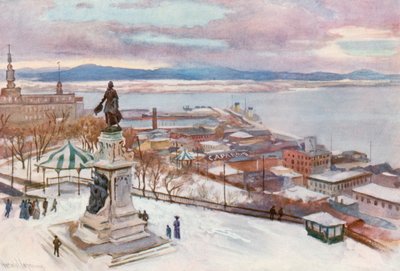Quebec z hotelu Frontenac od Harold Copping