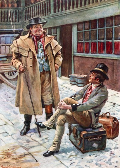 Sam Weller a jeho otec (barevná litografie) od Harold Copping