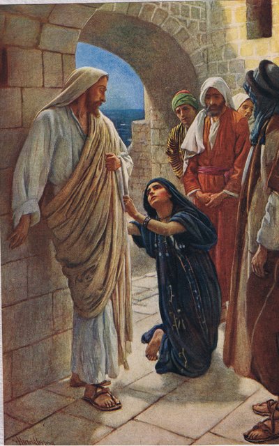 The Woman of Canaan, ilustrace z ‚Women of the Bible‘, vydané The Religious Tract Society, 1927 od Harold Copping