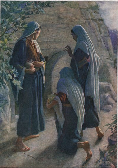 The Women at the Sepulchre, ilustrace z knihy „Women of the Bible“, vydané společností The Religious Tract Society od Harold Copping