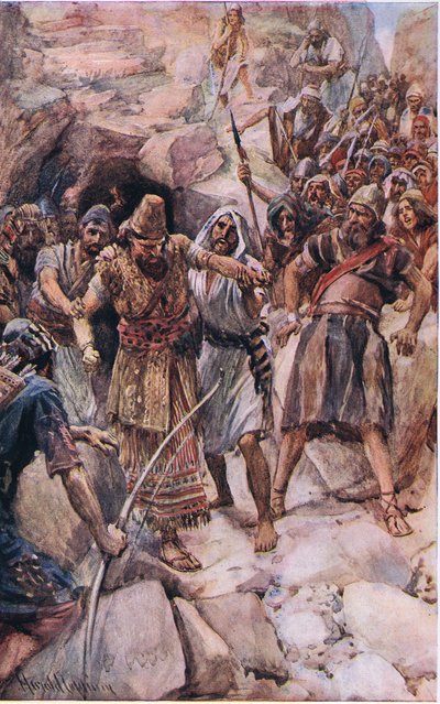 Osud kanaánských králů, ilustrace ze série Pictures That Teach The Crown Series, 1920 od Harold Copping