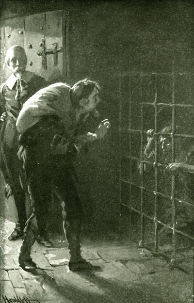 Muž v železné kleci (litho) od Harold Copping
