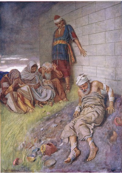 The trpělivost of Job, ilustrace ze série Pictures That Teach The Crown Series, 1920 od Harold Copping