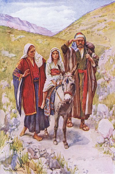 Návrat z Egypta, ilustrace z Harold Copping Pictures: The Crown Series, c.1920 od Harold Copping