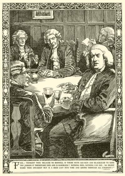 Dr Johnson v rozhovoru (litho) od Harold Edward Hughes Nelson