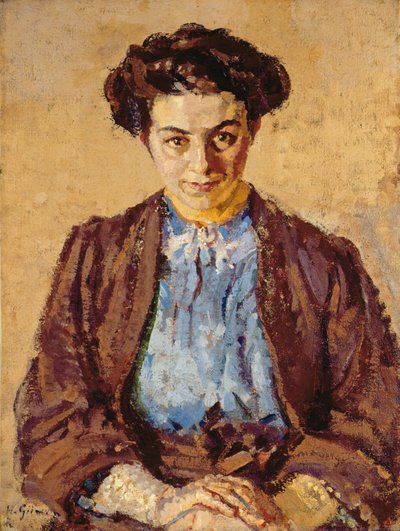 Modrá halenka, Portrét Elene Zompolides (1880-1958) (olej na plátně) od Harold Gilman