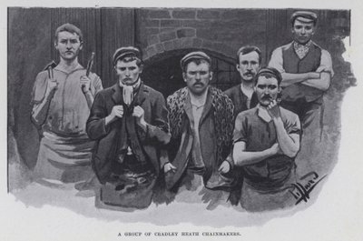 Skupina Cradley Heath Chainmakers (černobílá fotografie) od Harold Hume Piffard